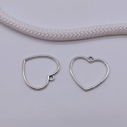 Antique Silver Heart Charms Pendant, 30pcs