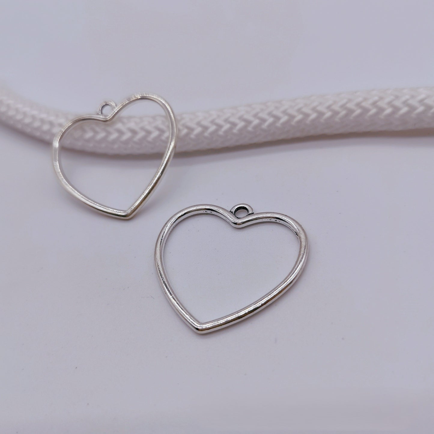 Antique Silver Heart Charms Pendant, 30pcs
