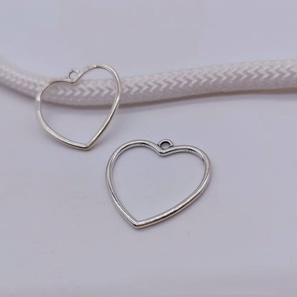 Antique Silver Heart Charms Pendant, 30pcs