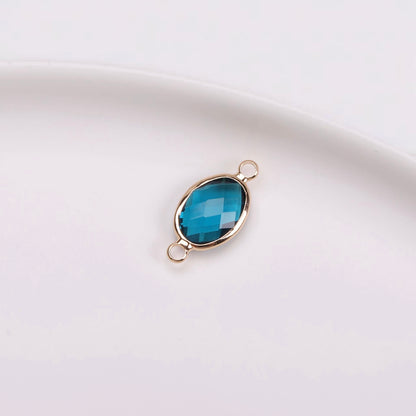 Birthstone charms, Ellipse Rhinestone Charms Pendants, 15-25mm, 100pcs