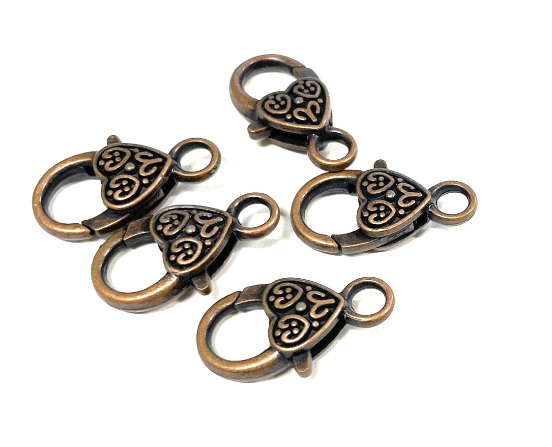 Lobster Claw Clasps,  Heart, 100pcs (JZ-1128)