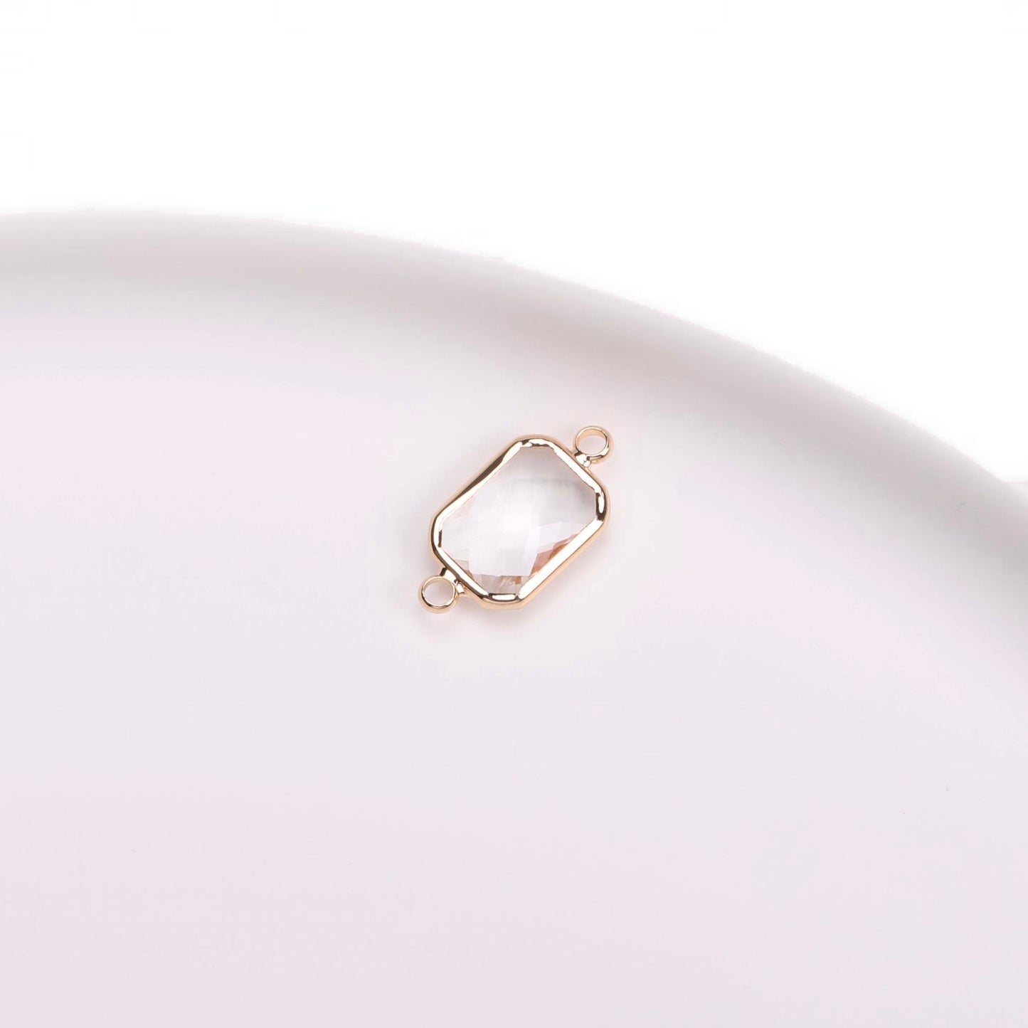 Birthstone charms, Rectangle Rhinestone Charms Pendants, 22-25mm, 100pcs