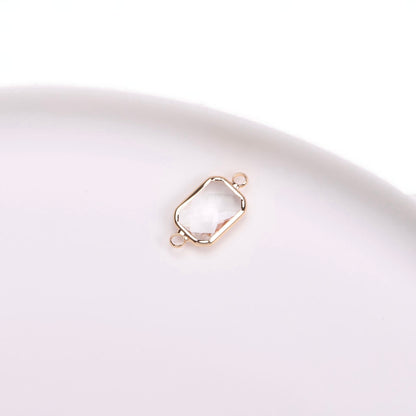 Birthstone charms, Rectangle Rhinestone Charms Pendants, 22-25mm, 100pcs