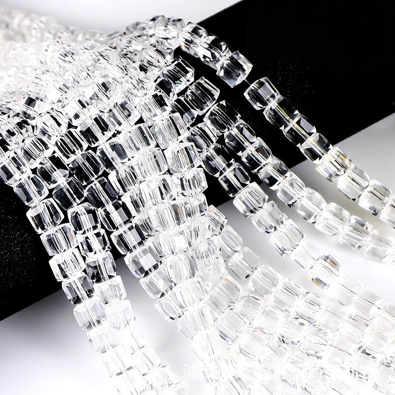 Square Glass Beads, Cube Beads,40pcs