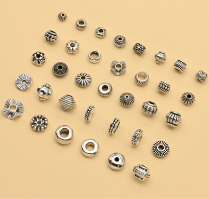 Antique Silver Spacer Beads, 50pcs