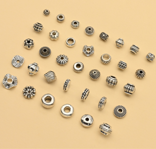 Antique Silver Spacer Beads, 50pcs