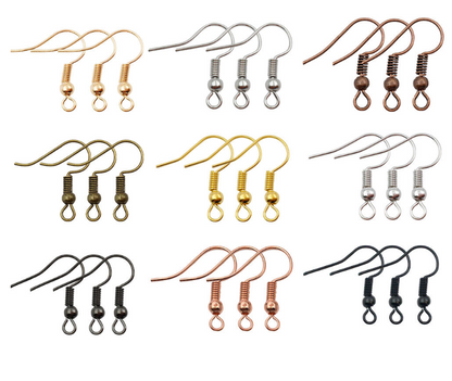 Earwire, Fish Hooks with Coil and Ball, Earring Hooks,18x20mm, 1000pcs