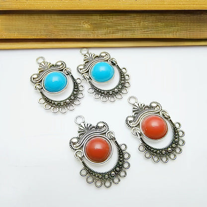 Antique silver earring pendant, Boho Earring Hoops Drops, 100pcs