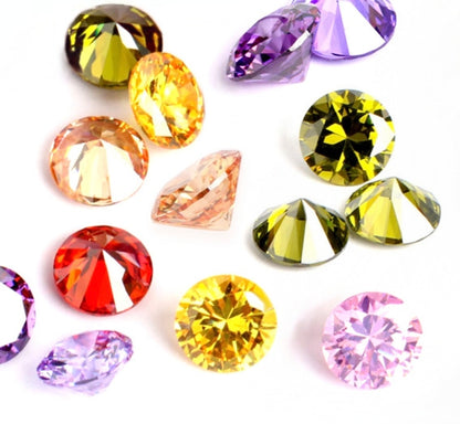 4-14mm,  Cubic Zircon Beads, Round ,50 pcs