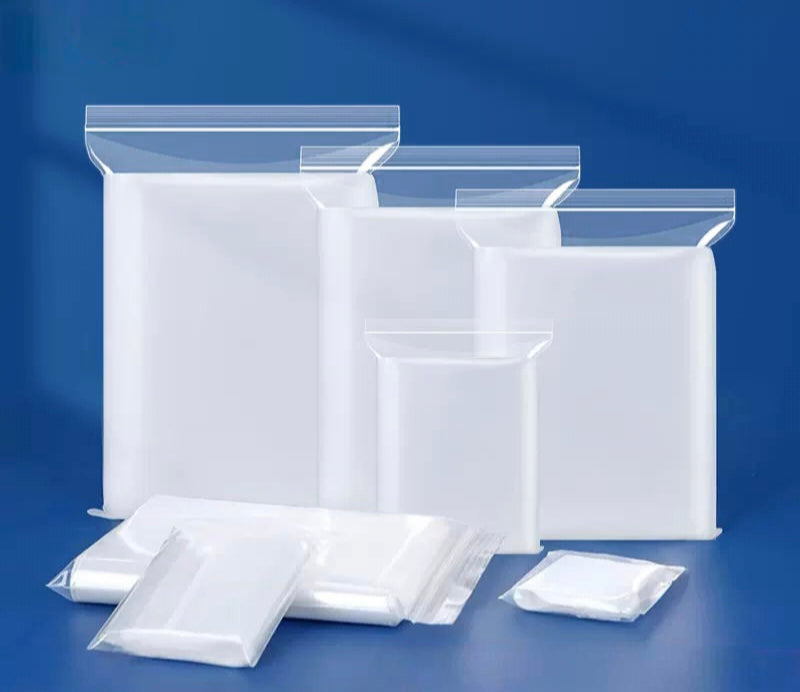 100pcs Clear Thick PE Resealable Plastic Zip Bags, Wholesale Self Seal Packaging Bags