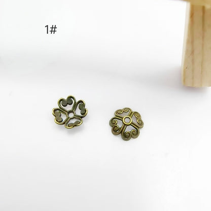 Antique Bronze Plated Filigree Flower Bead Caps, 50pcs