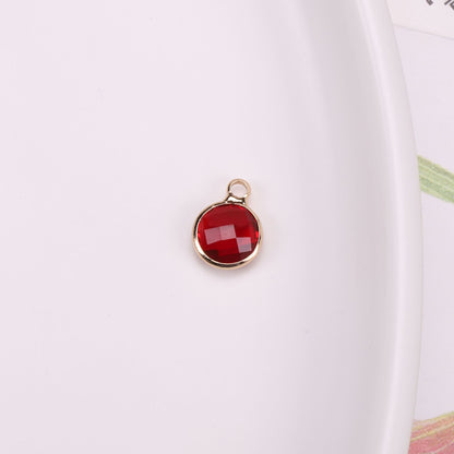 Birthstone charms, Round Rhinestone Charms Pendants, 12mm, 100pcs