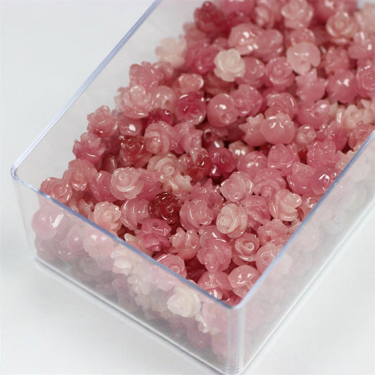 Shell powder flower beads, Shell Beads, Rose beads, Flower Beads, 6mm, 10mm 200pcs