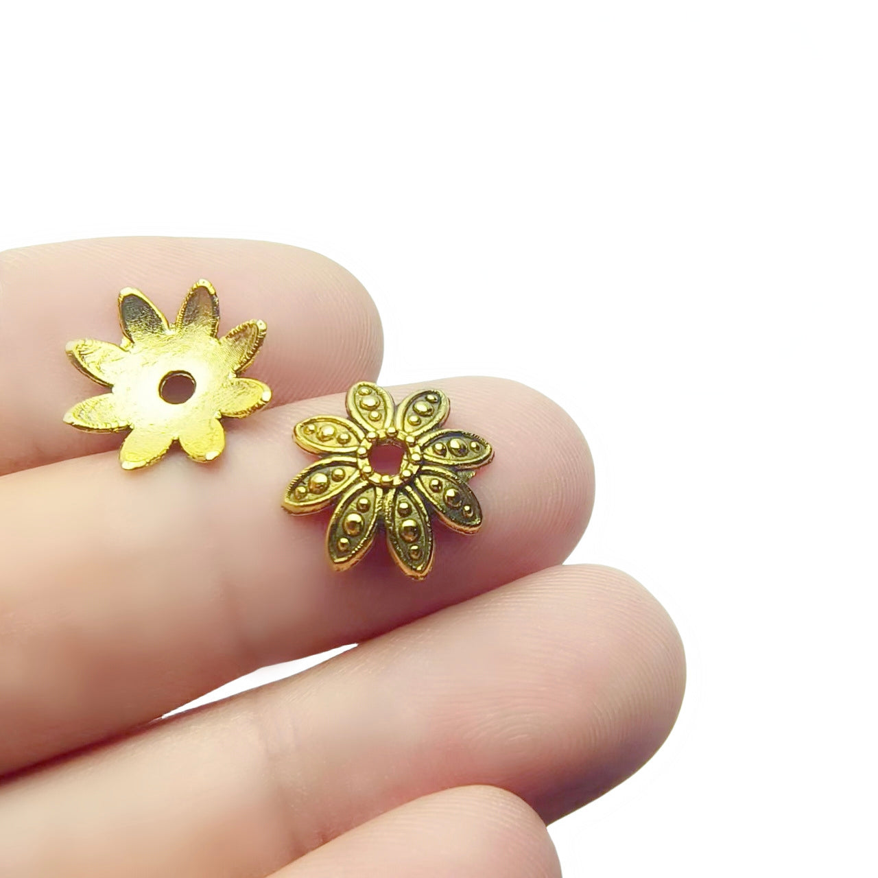 Antique Plated Filigree Flower Bead Caps,100pcs