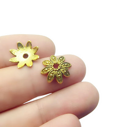 Antique Plated Filigree Flower Bead Caps,100pcs