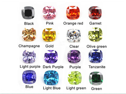 4-12mm,  Square Cubic Zircon beads, 50 pcs