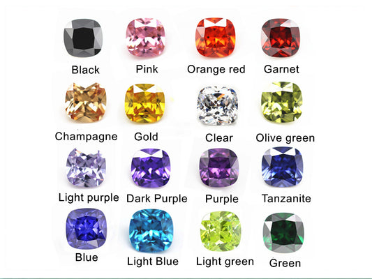 4-12mm,  Square Cubic Zircon beads, 50 pcs