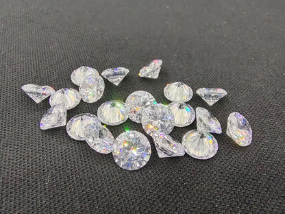 4-14mm,  Cubic Zircon Beads, Round ,50 pcs