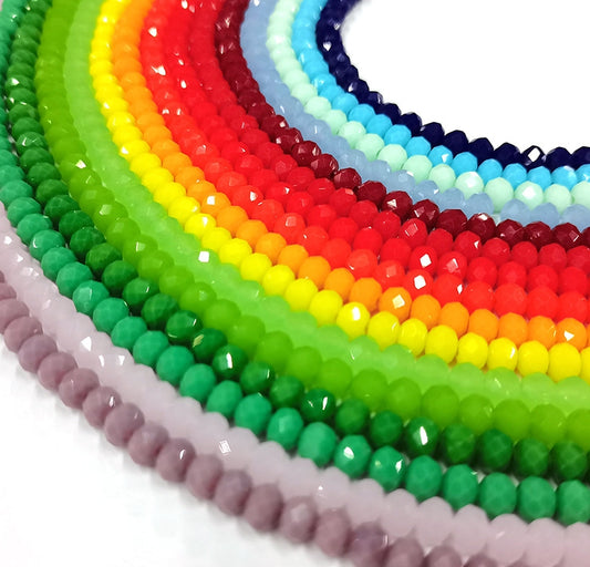 2mm,3mm,4mm,6mm, 8mm, 10mm Opaque Roundelle Glass beads, 50 strands