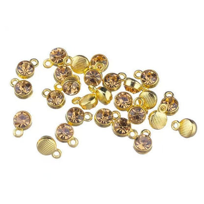 Rhinestone Charms Pendants 7x10mm, 100pcs