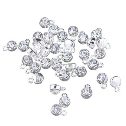 Rhinestone Charms Pendants 7x10mm, 100pcs
