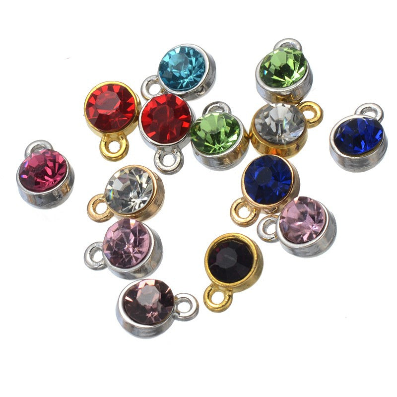 Rhinestone Charms Pendants 7x10mm, 100pcs