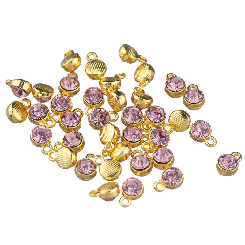 Rhinestone Charms Pendants 7x10mm, 100pcs