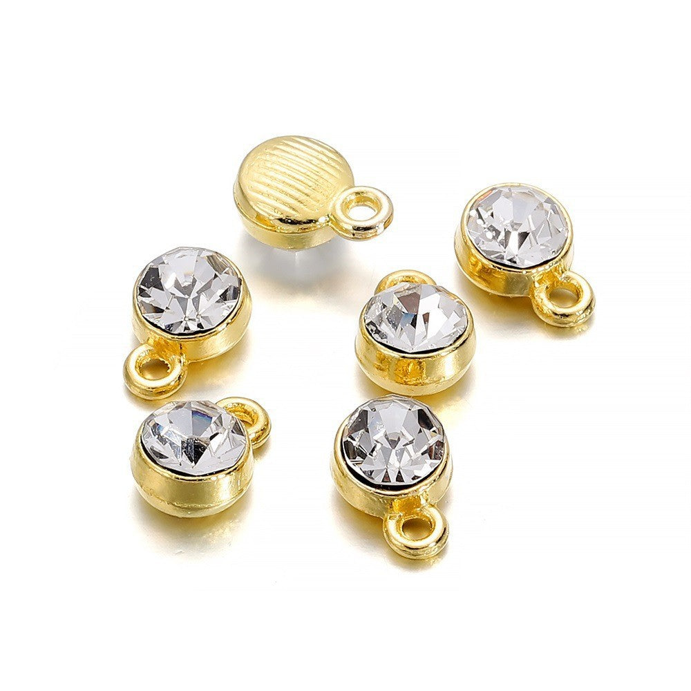 Rhinestone Charms Pendants 7x10mm, 100pcs
