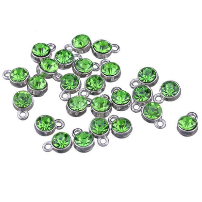 Rhinestone Charms Pendants 7x10mm, 100pcs