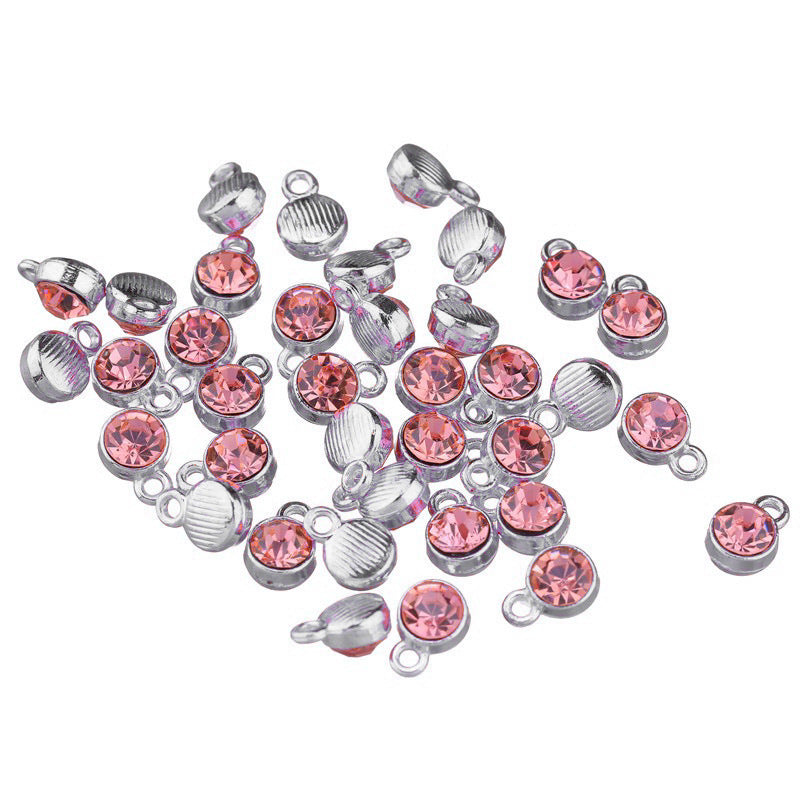 Rhinestone Charms Pendants 7x10mm, 100pcs