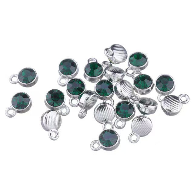 Rhinestone Charms Pendants 7x10mm, 100pcs