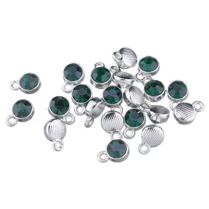 Rhinestone Charms Pendants 7x10mm, 100pcs