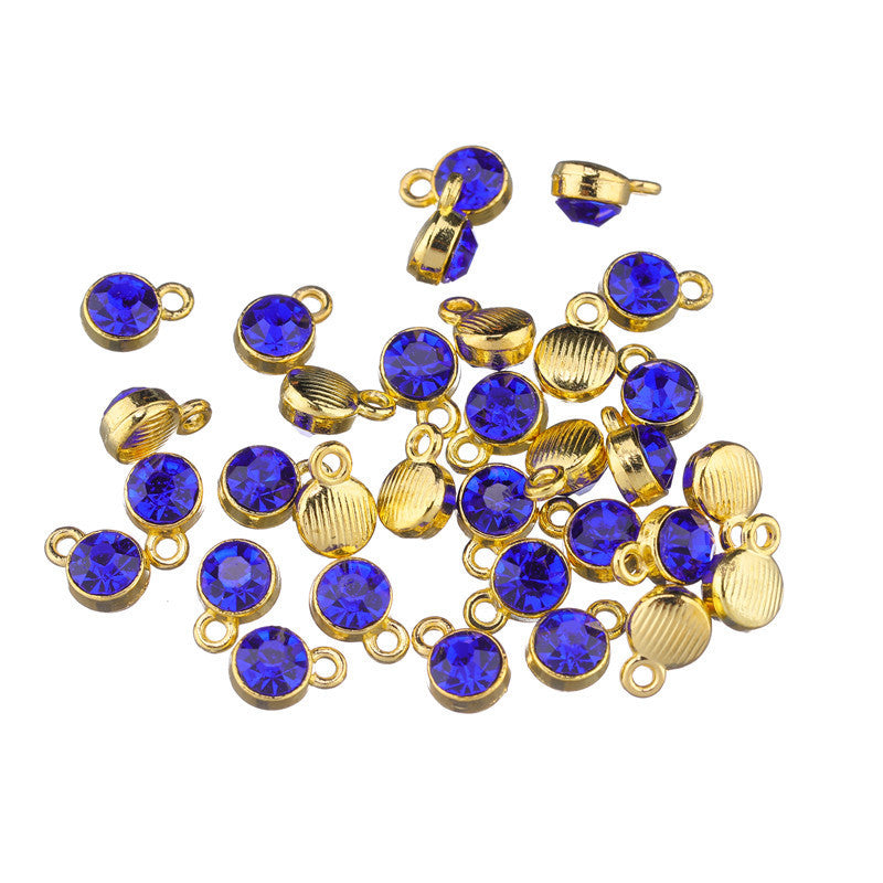 Rhinestone Charms Pendants 7x10mm, 100pcs