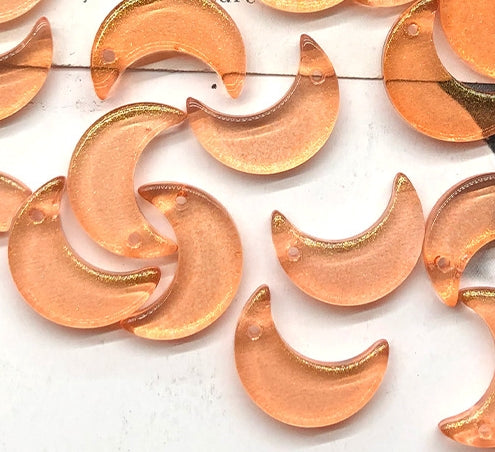 Moon Glass Beads,  11*16mm, 500pcs