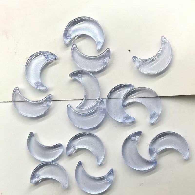 Moon Glass Beads,  11*16mm, 500pcs