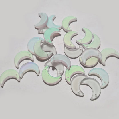 Moon Glass Beads,  11*16mm, 500pcs