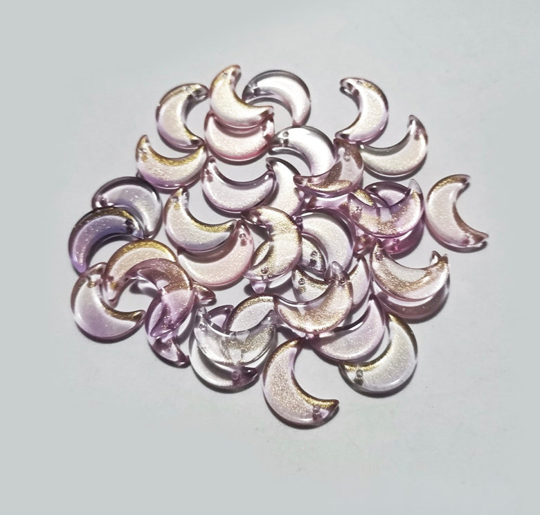 Moon Glass Beads,  11*16mm, 500pcs