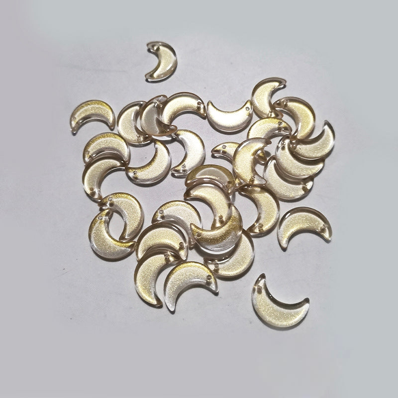 Moon Glass Beads,  11*16mm, 500pcs