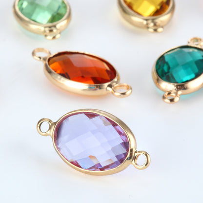 Birthstone charms, Ellipse Rhinestone Charms Pendants, 15-25mm, 100pcs