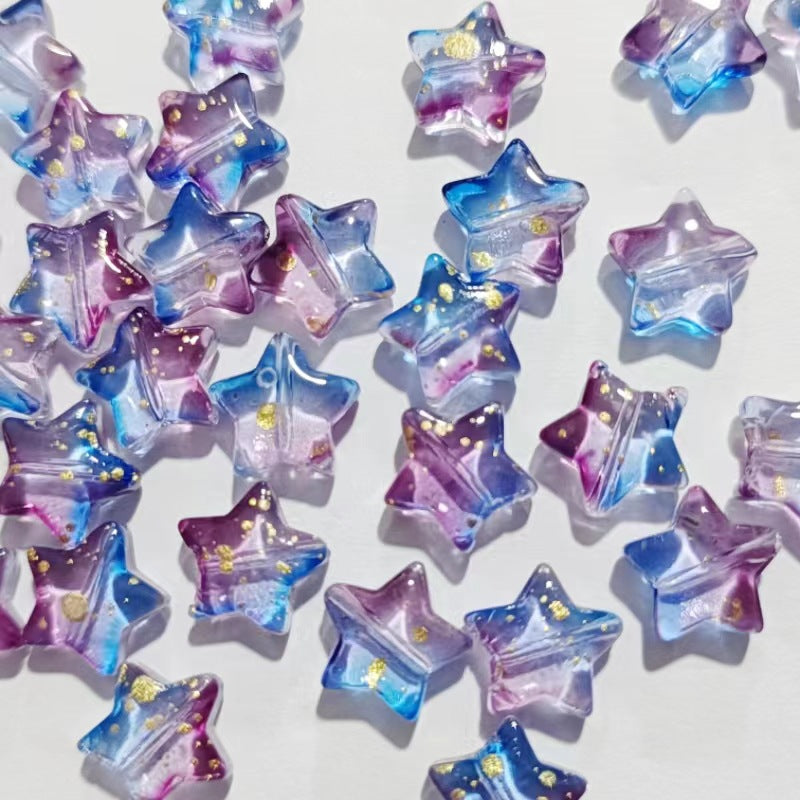 Star Glass Beads, Five-pointed Star 10mm, 500pcs