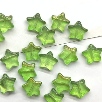 Star Glass Beads, Five-pointed Star 10mm, 500pcs