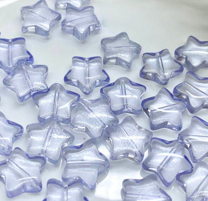 Star Glass Beads, Five-pointed Star 10mm, 500pcs