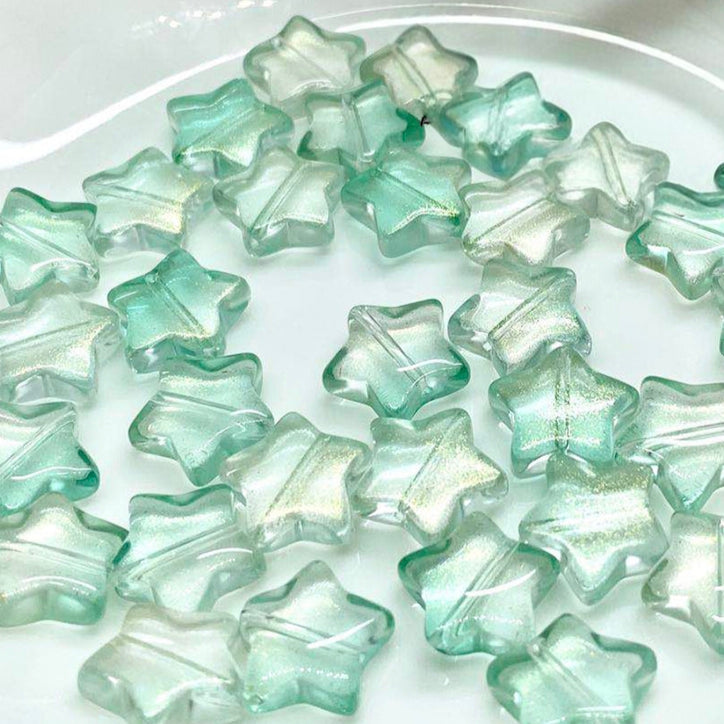 Star Glass Beads, Five-pointed Star 10mm, 500pcs