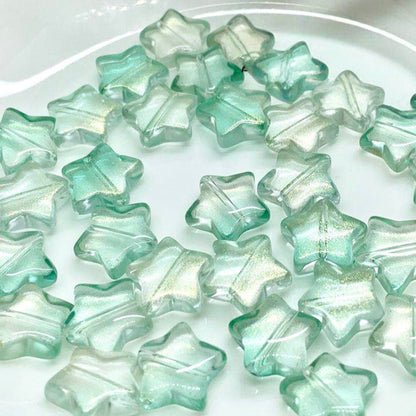 Star Glass Beads, Five-pointed Star 10mm, 500pcs