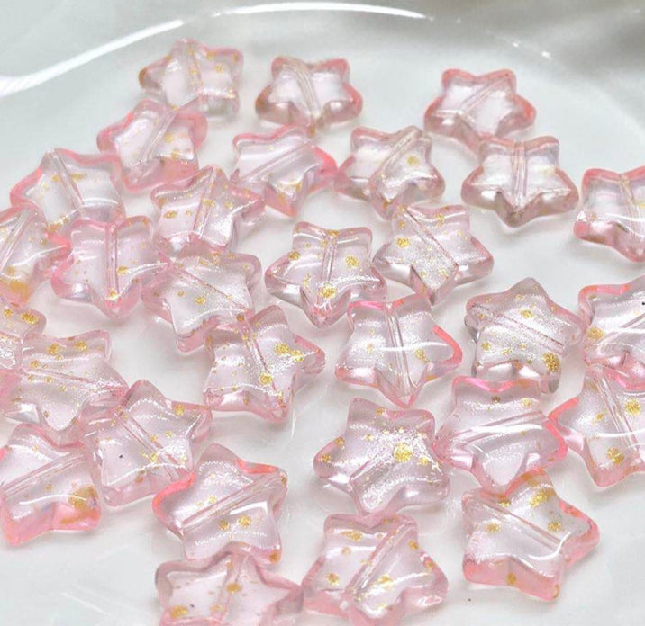 Star Glass Beads, Five-pointed Star 10mm, 500pcs