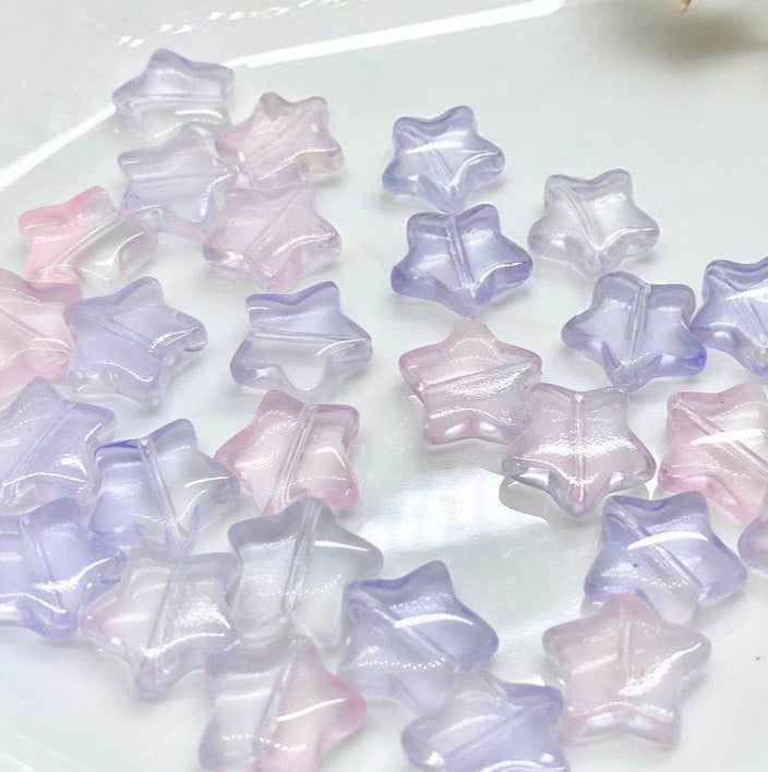 Star Glass Beads, Five-pointed Star 10mm, 500pcs