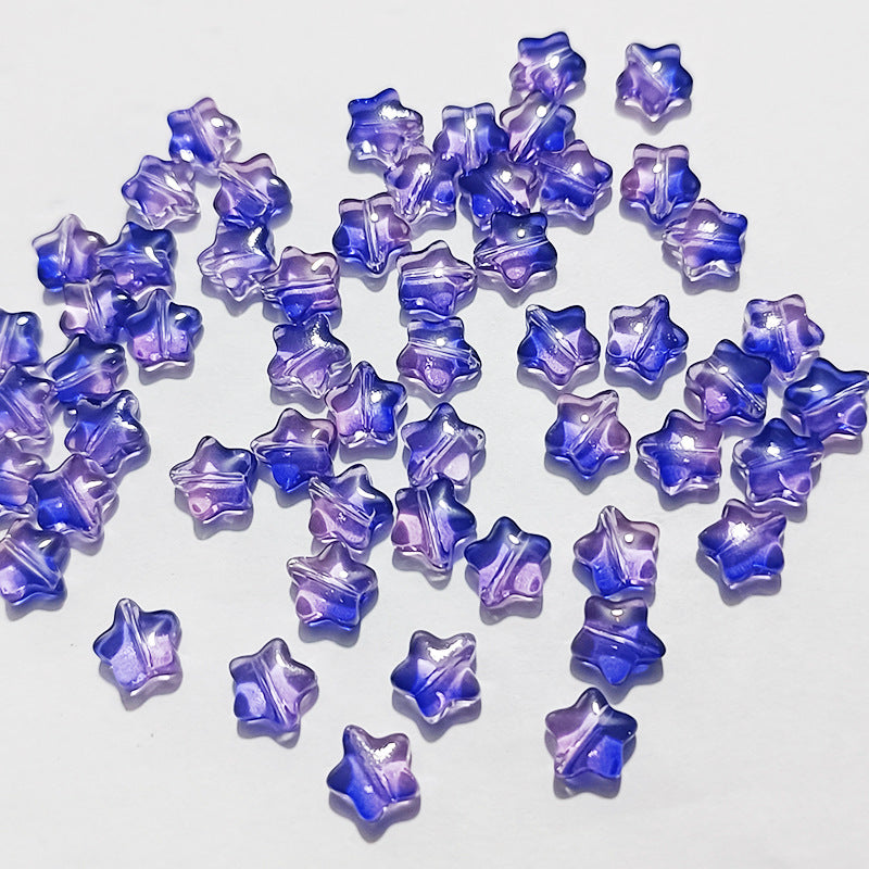 Star Glass Beads, Five-pointed Star 10mm, 500pcs
