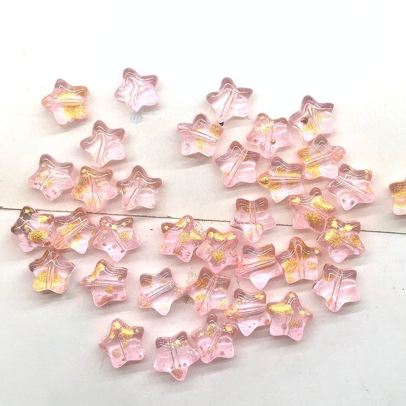 Star Glass Beads, Five-pointed Star 8mm, 500pcs