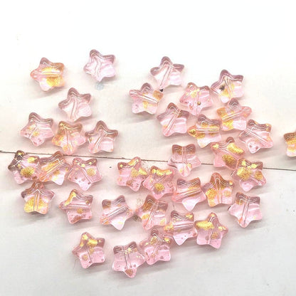 Star Glass Beads, Five-pointed Star 8mm, 500pcs