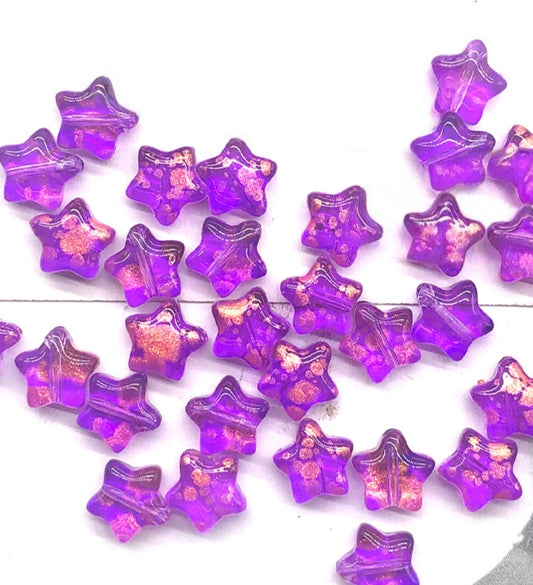 Star Glass Beads, Five-pointed Star 8mm, 500pcs